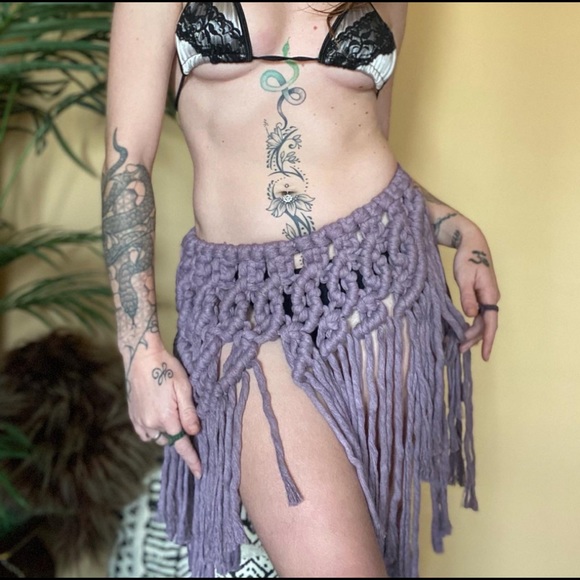 Handmade Macrame Crochet Skirt - Picture 1 of 5